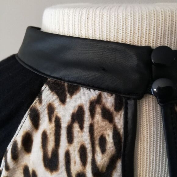 Guess Animal Print and Faux Leather Top - Picture 10 of 11